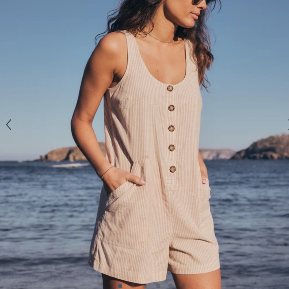 Marine Layer Sydney Romper Natural Stripe